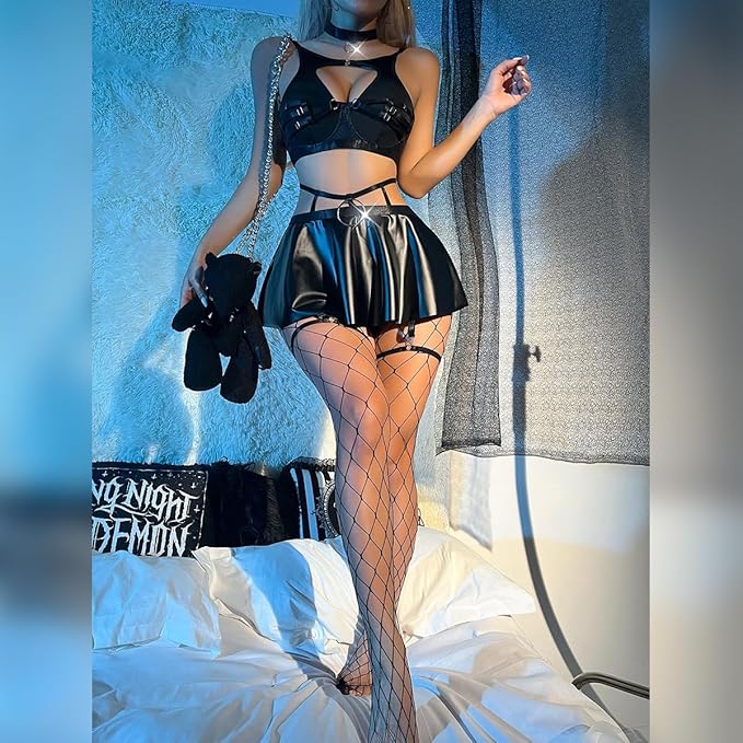 Turn Every Head – Metallic Rave Skirt & Crop Top Set