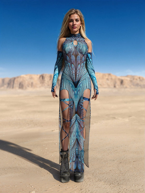 Desert Spirit Mesh Keyhole Dress Set